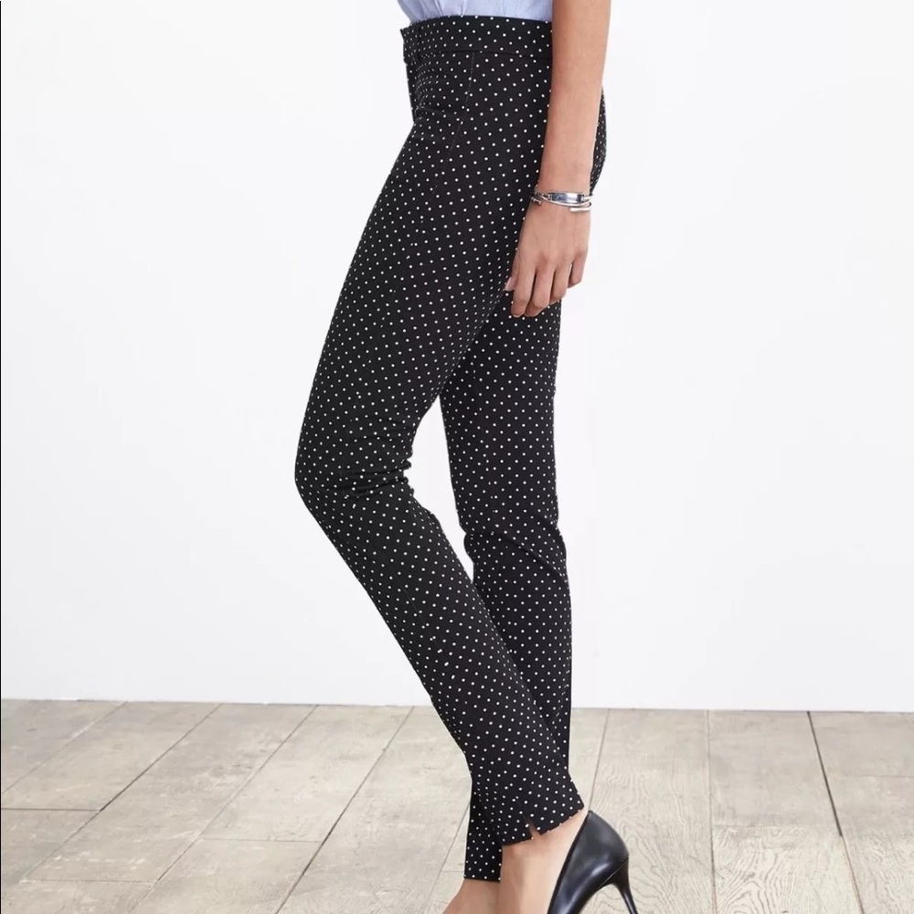 Banana Republic Sloan Skinny Fit Black Dot Pants 8